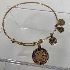Alex and Ani Expandable Charm Bracelet, Four Leaf Clover-Gold Finish